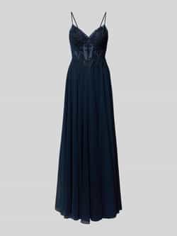 Luxuar Regular fit avondjurk met gebloemde kant