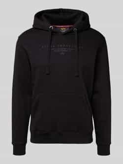 Alpha industries Hoodie met labelprint en kangoeroezak