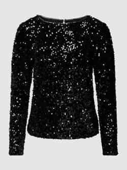 Only Blouse met lange mouwen ronde hals en pailletten model 'CONFIDENCE'