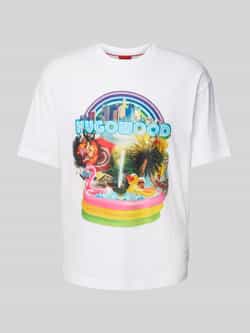 HUGO T-shirt met labelprint model 'Duwood'