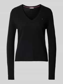 Tommy Hilfiger Pullover met afgeronde V-hals model 'SOFT WOOL'