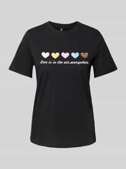 Pieces Regular fit T-shirt van puur katoen model 'MARIA'