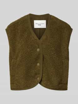 Marc O'Polo DENIM Boxy fit gilet van teddybont met drukknoopsluiting