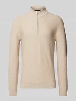 OLYMP Level Five Slim fit gebreide pullover met opstaande kraag