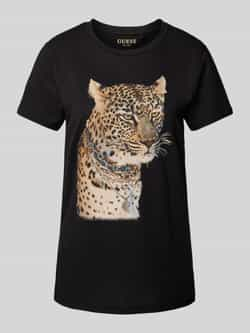 Guess T-shirt met ronde hals model 'LEOPARD JEWEL EASY'