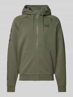 EA7 Emporio Armani Gewatteerd jack met logoprints en capuchon