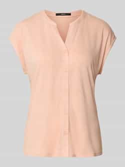 Zero T-shirt van viscosemix met knoopsluiting