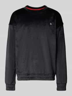 HUGO Relaxed fit sweatshirt in fluweelzachte riblook