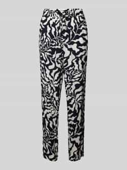 S.Oliver RED LABEL Stoffen broek van viscose met all-over motief