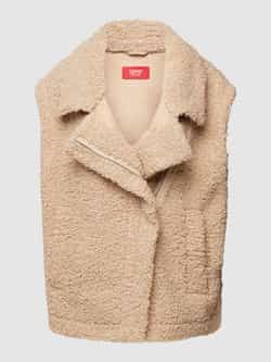 Esprit Gilet van teddybont met reverskraag