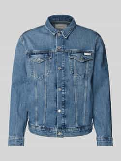 Calvin Klein Jeansjack SLIM DENIM JACKET in donkerblauwe wassing
