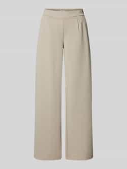 Ichi Wide leg stoffen broek met bandplooien model 'KATE'
