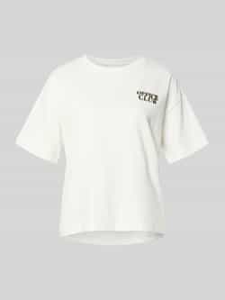 Vila T-shirt met geribde ronde hals model 'MONIE OFFICE'