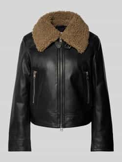 Marc O'Polo DENIM Leren jack met tweewegritssluiting