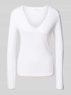 Liu Jo White Pullover met V-hals en effectgaren