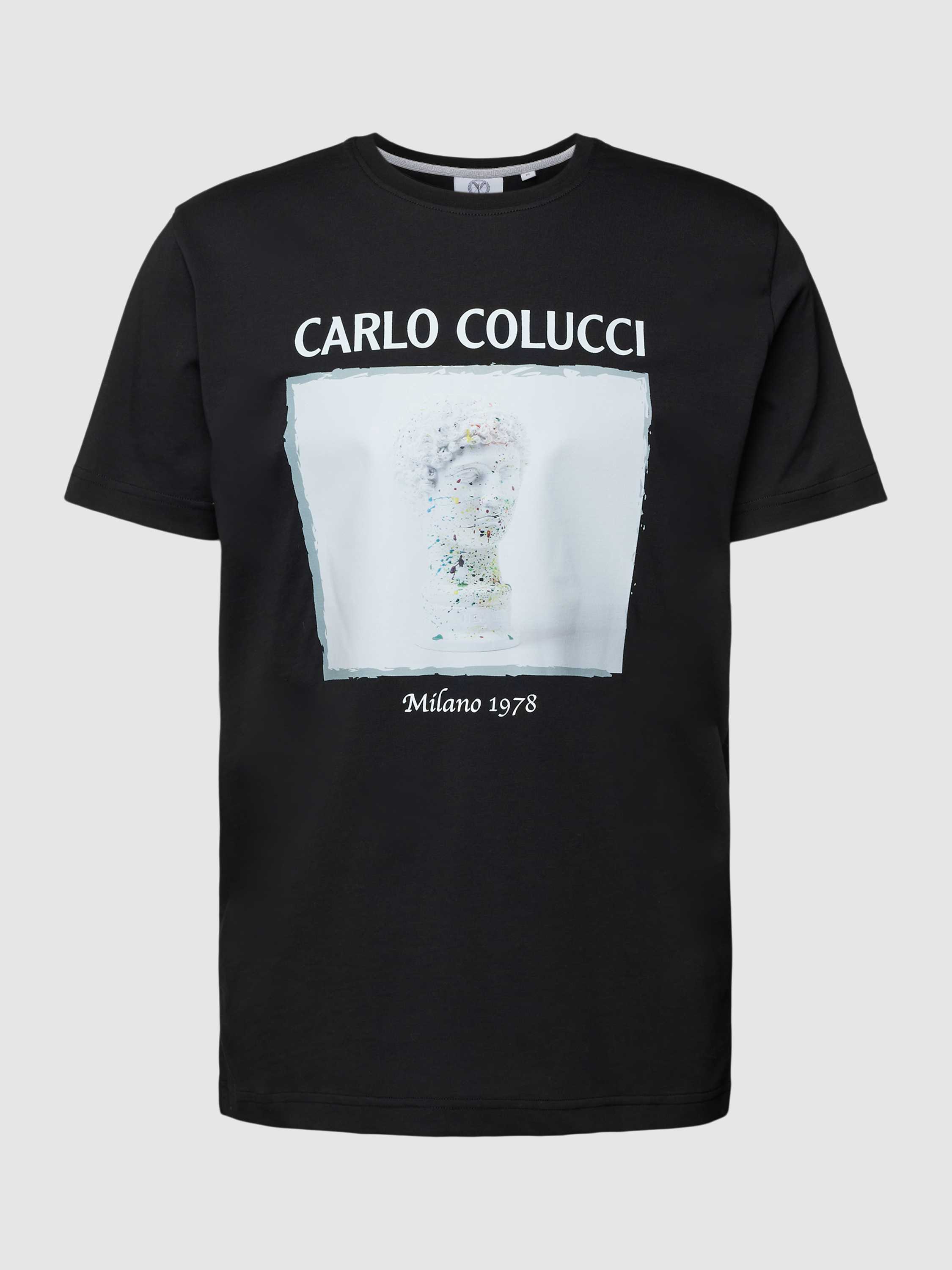 Carlo colucci T-shirt met motief- en labelprint