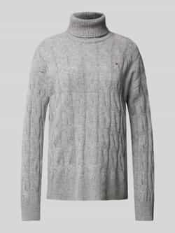 TOMMY HILFIGER Dames Truien & Vesten Soft Wool Cable Roll-nk Sweater Grijs