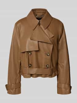 Boss Regular fit leren jack van lamsleer