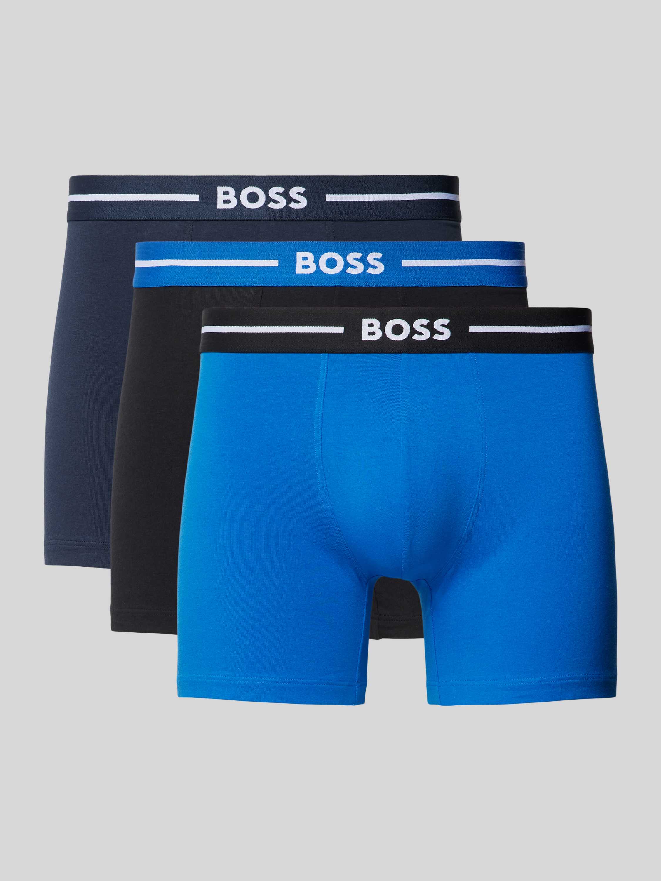 Boss Boxershort met elastische band met label in een set van 3 stuks model 'Bold'