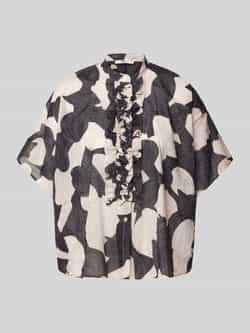 0039 italy Relaxed fit blouse met opstaande kraag model 'DAISY'