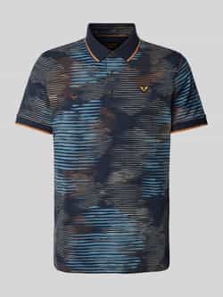 PME Legend regular fit polo met all over print donkerblauw