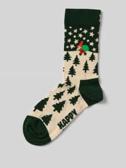 Happy Socks Regular fit sokken met motiefstitching model 'Santa'