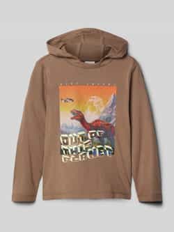 S.Oliver RED LABEL Regular fit shirt met lange mouwen van puur katoen met glow-in-the-dark-print en capuchon