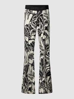 CAMBIO Bootcut stoffen broek met all-over motief model 'FRANCIS'