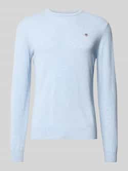 Gant Gebreide pullover van zuivere lamswol met ribboorden