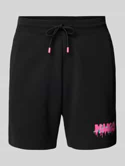 HUGO Regular fit sweatshorts met labelprint model 'Dapalmi'