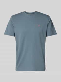 Napapijri Grijze Katoenen T-shirt voor Mannen Blue Heren