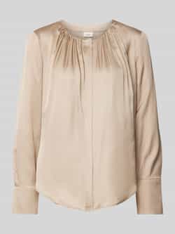 S.Oliver BLACK LABEL Regular fit satijnen blouse met plooien en blinde knoopsluiting