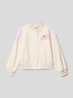 S.Oliver baseball jacket ecru roze Jas Meisjes Stretchkatoen Opstaande kraag 104 110