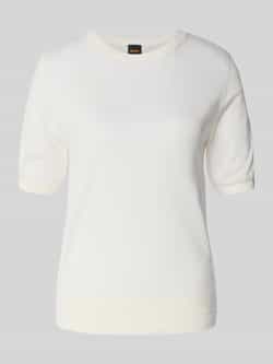 Boss Orange Relaxed-fit gebreid shirt van viscosemix met kasjmier