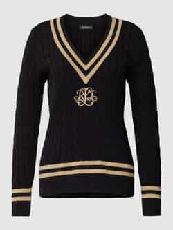 Lauren Ralph Lauren Gebreide pullover met labelstitching model 'MEREN'