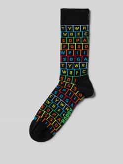 Happy Socks Sokken met motiefstitching model 'KEYBOARD'