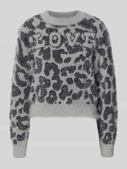 Vero Moda Regular fit gebreide pullover met all-over motief model 'JUNGLE'