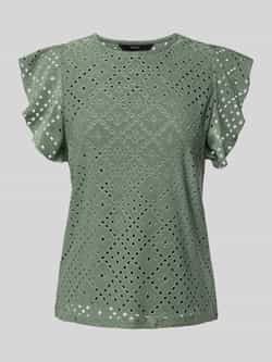 Vero Moda Regular fit T-shirt met ajourpatroon model 'TASSA'
