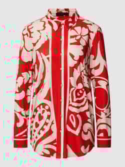 Oui Levendige Bloemenprint Blouse Red Dames