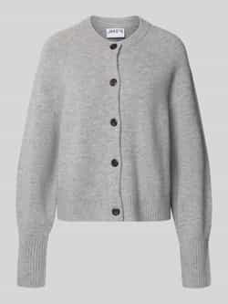 Jake*s Casual Gebreid jack van wol met ronde hals