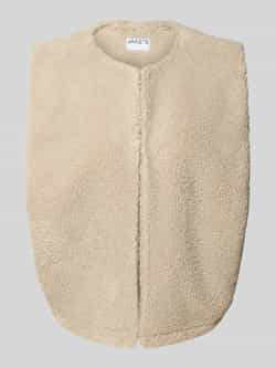 Jake*s Casual Gilet van teddybont met ronde hals