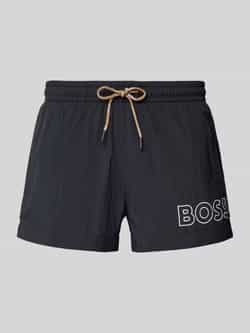 Boss Relaxed fit zwembroek met labelprint model 'Mooneye'
