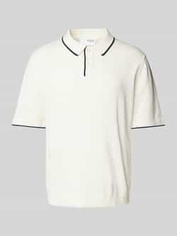 SELECTED HOMME Heren Polo's & T-shirts Slhfave Sport Zip Ss Polo Noos Wit
