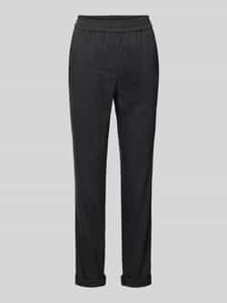 Marc Cain Regular fit broek van linnenmix met elastische band