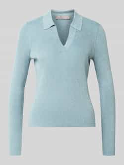 Christian Berg Woman Selection Gebreide pullover van viscosemix met polokraag en V-hals