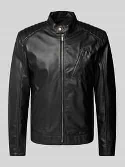 Strellson Leren jack met opstaande kraag model 'PIERCE'