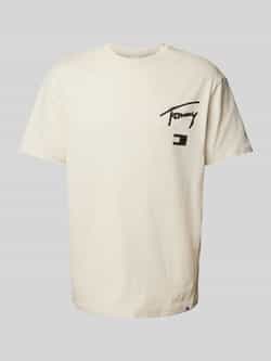 Tommy Jeans Graffiti Signature T-Shirt Mannen Herfst Winter White Heren