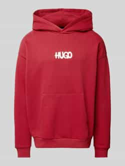 Hugo Blue Hoodie met labelprint model 'Nimayho'