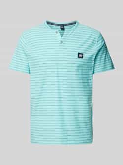 Lerros Henleyshirt heren serafino-shirt gestreept