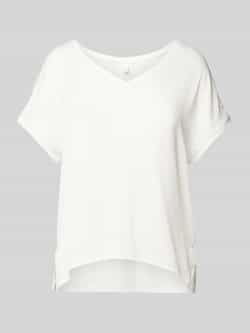 QS T-shirt met afgeronde V-hals